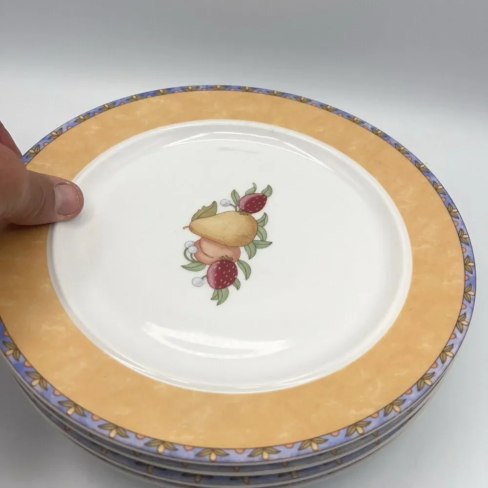 5 - DANSK Fiance Fruits Dinnerware 9 Inch Lunch Plates